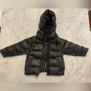 one kid double-zippered Road Coat - Black 2T